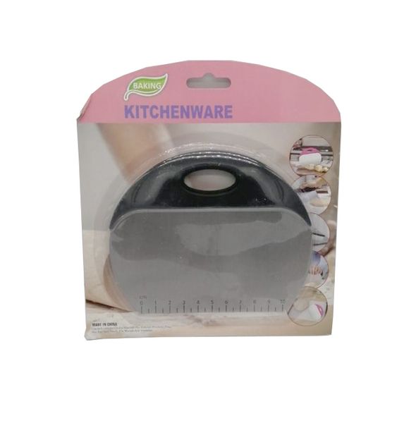 Stainless Steel Dough Scraper Round - Black