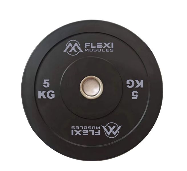 Flexi Muscles - Olympic Bumper Barbell Plate for Strength Training (Single)