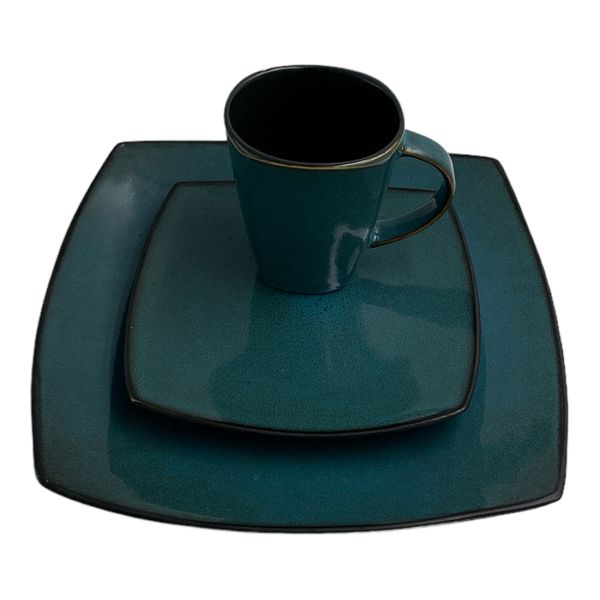Attractive Dinner Set Square Reactive Assorted Colours 12 Piece