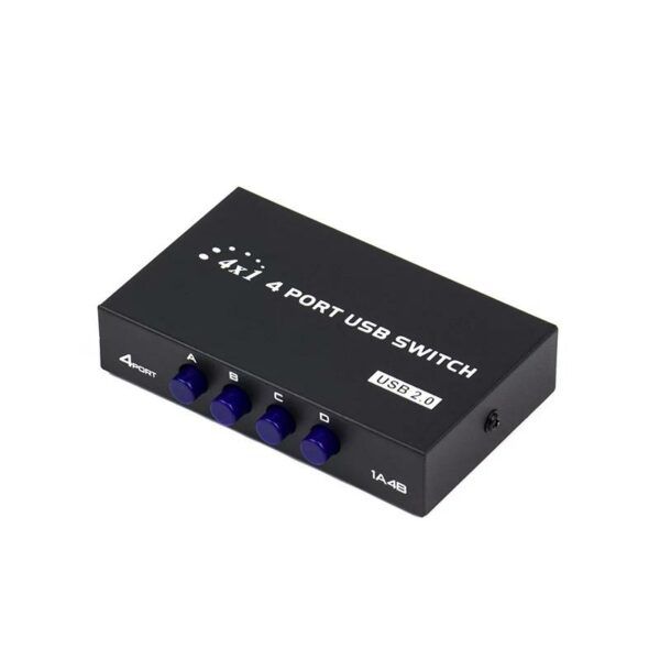 USB Sharing Switch 4 Ports for Multiple PCs and USB Devices