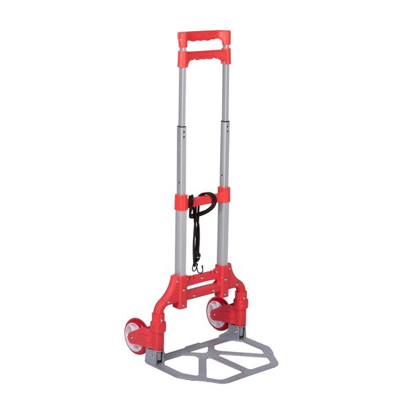 Folding Hand Trolley Hold Up To 80Kg - Red