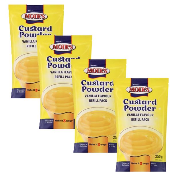 Moir's Vanilla Flavoured Custard Powder Refill Pack - 4 x 250g