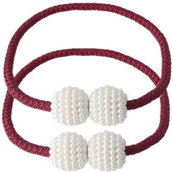 Magnetic Pearl Curtain Ties-Purple