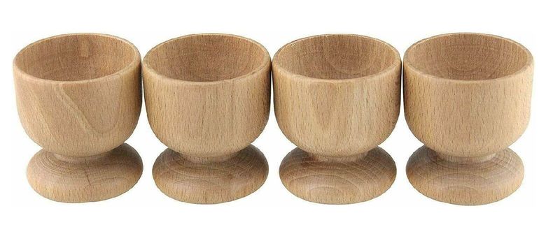 Egg Cups Set of 4 - Natural Beech Wood