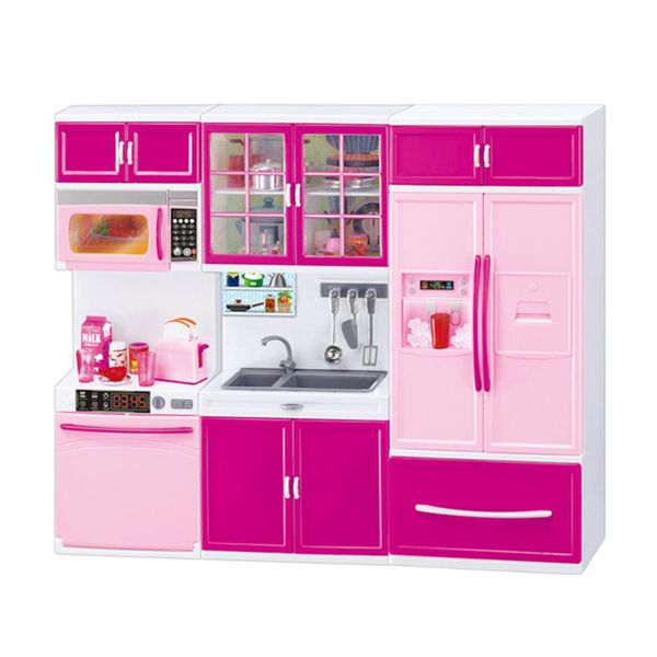 Simulation Kitchen Cabinets Set Toys Girls Dollhouse Playset