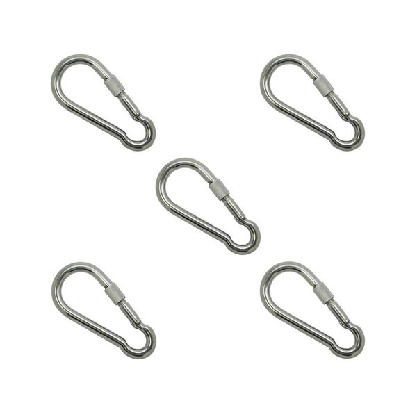 5 Set Of 120mm Stainless Steel Carabiner Spring Hook SD-30784