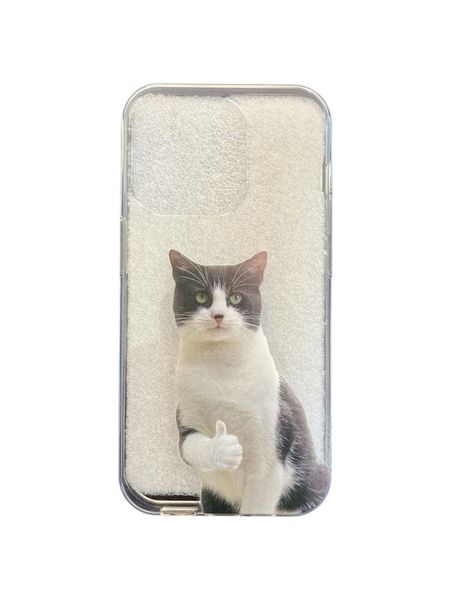 AMA Clear Silicone Case Funny Cat Pattern For iPhone 14 Pro Max
