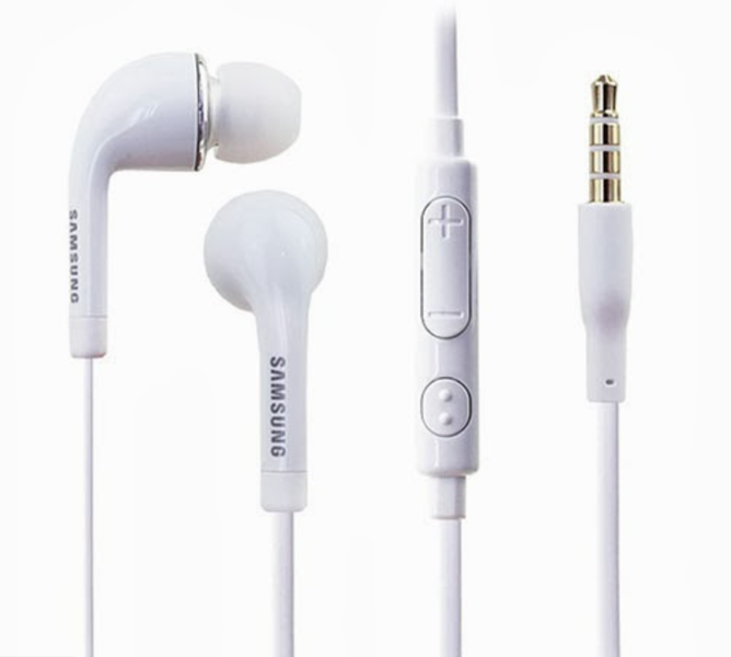 Generic Samsung stereo headset with remote control and microphone white