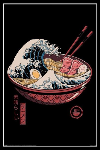 Vincent Trinidad (Great Ramen Wave) Poster with Black Frame