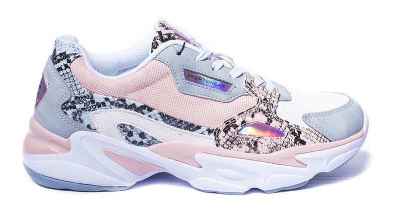 Enrico Coveri Lotus Santori Sneakers - Pink/White/Grey