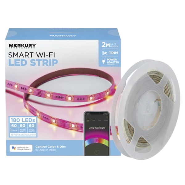 Merkury Innovations Smart LED Strip Lights 2m Trimmable Dimmable