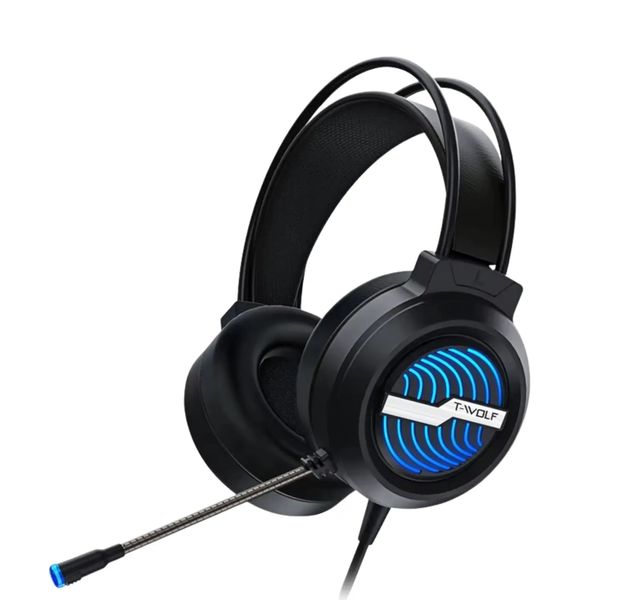 T-WOLF H130 LED Gaming Headset with Microphone for PC &amp; Console