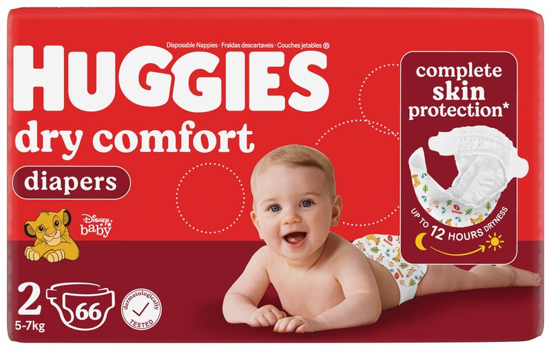 Huggies Dry Comfort Value Nappies Size 2 66s