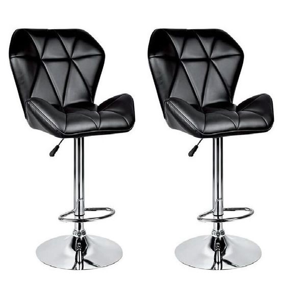 2 Pcs Modern and Stylish Diamond Padded Kitchen and Bar Stool