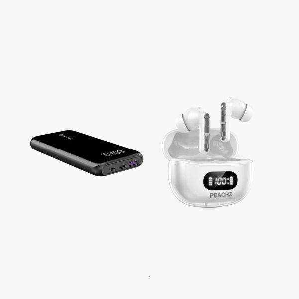 Peachz - TWS Earbuds with Charging Case &amp; 10000mAh Power Bank
