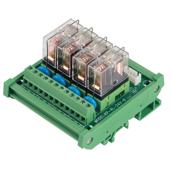 4-Channel 16A Relay Module for DIN Rail Mount, DC 12V