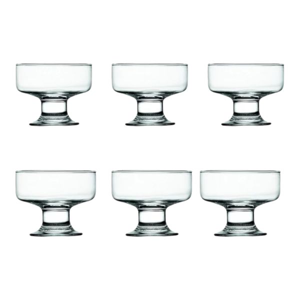 6-Piece Clear Ice Cream Bowl Set - 150ml Dessert Bowls