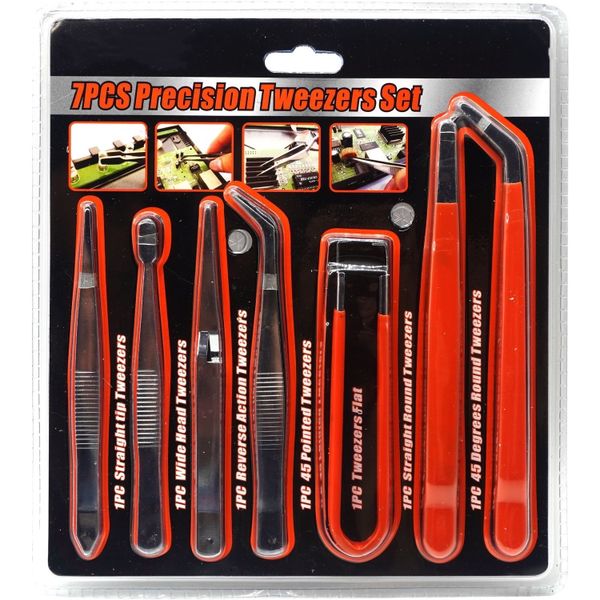 7 Pieces Precision Tweezers Set