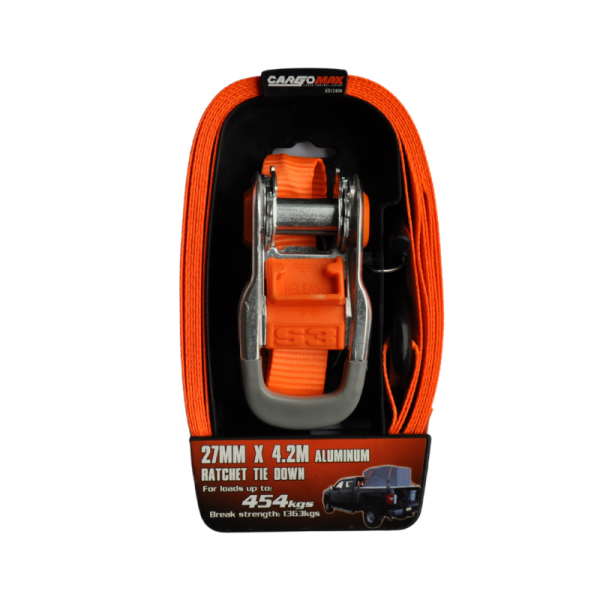 Cargomax Tie Down Ratchet S-Hook 1Pcs 27mmx4.2M