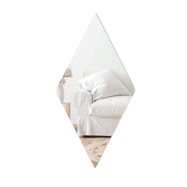100 Piece Diamond-Shaped Mini Mirror Stickers - Silver - 2.5 x 1.3cm