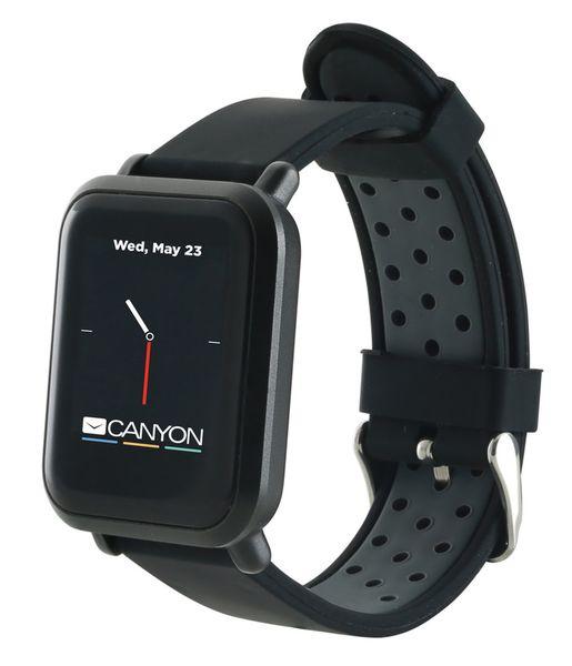 Canyon Sanchal Smartwatch IP68 Waterproof Multisport Tempered Glass Black