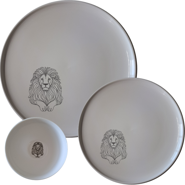 African Big Five Porcelain 12 Piece Dinner Set - Leopard