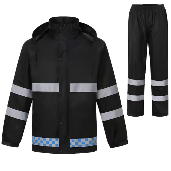 2pcs PVC Rain Suit Waterproof Jacket &amp; Trousers Ultra-Light Safety Worksuit
