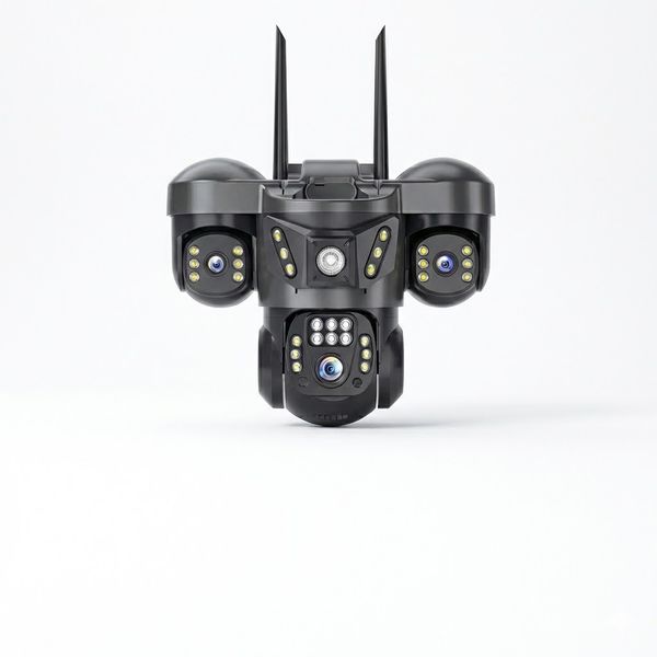 Smart Net Camera: 5MP Full HD 4G Security System - 3 Lenses, 3 Screens,