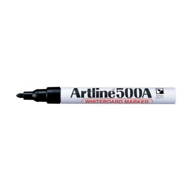Artline - 500A Whiteboard Marker, Erasable Ink - Black x 2
