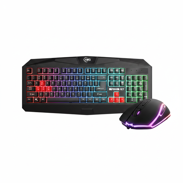 KWG Wired RGB Gaming Keyboard and Mouse Combo - Spill-Resistant