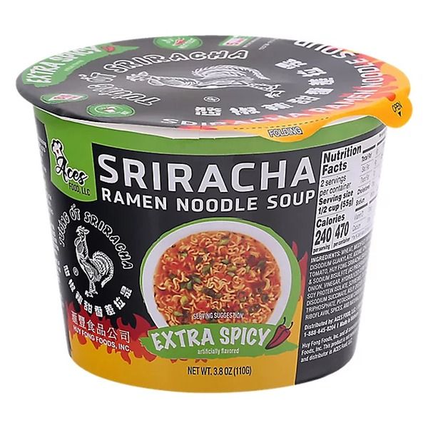 Tuong Ot Sriracha Hot Ramen Noodle Bowl - Extra Spicy Flavour