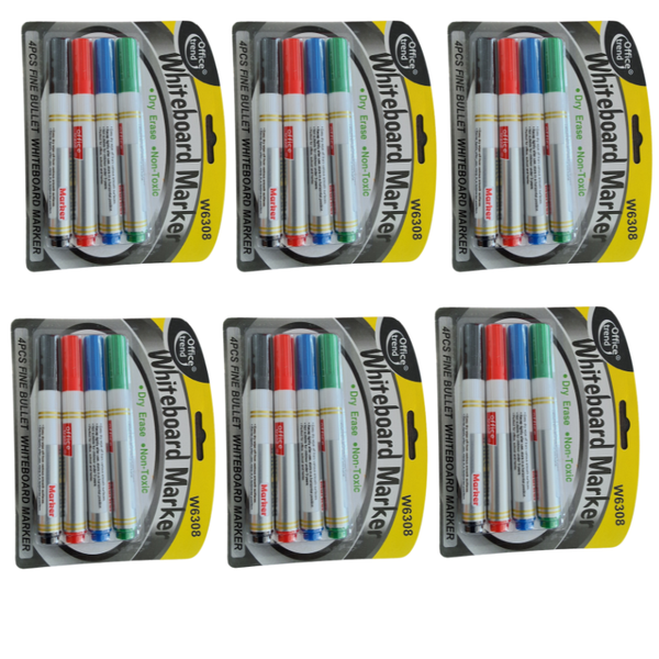 Bulk Pack Of 6 Whiteboard Markers