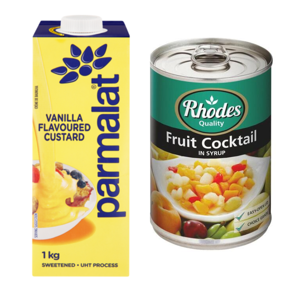 Parmalat’s Vanilla Flavoured Custard + Rhodes Fruit Cocktail In Syrup