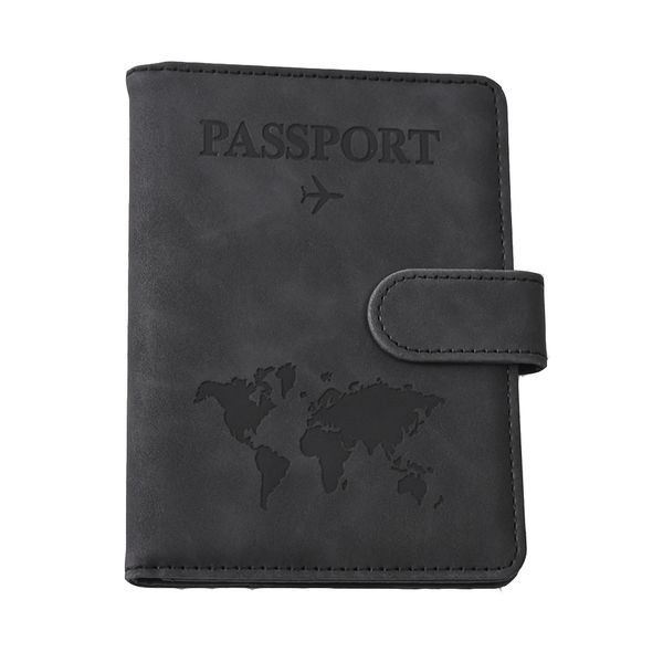 Magnetic RFID Blocking PU Leather Passport Holder Travel Wallet 12x15cm