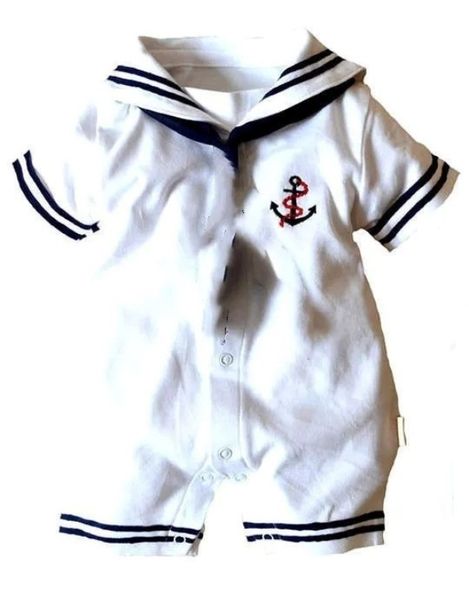 White Sailor Romper