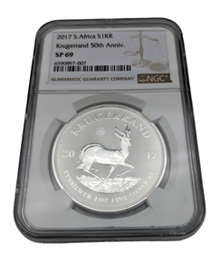 South Africa: Krugerrand 50th Anniversary 1oz Fine Silver of 2017