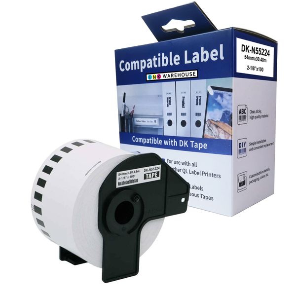 INKWAREHOUSE DK-N55224 Non-adhesive Name Badge Paper Roll 54mm x 30.48m