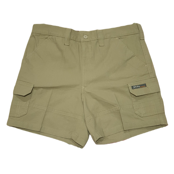 Sterling 14cm Fixed Waist Cargo Shorts Stone - Brown - 28 X 14 In