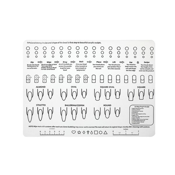 Nail Training Mat Silicone Nail Art Stamping Mat Nail Art Guide Mat