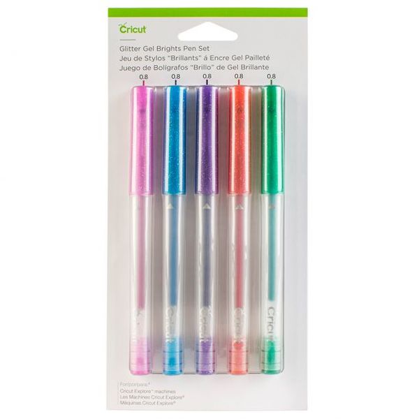 Cricut Explore + Maker Medium Point Gel Pen Set 5-pack (Glitter Brights)