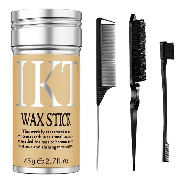 4 Pieces Hair Wax Stick for Flyaway with Brushes