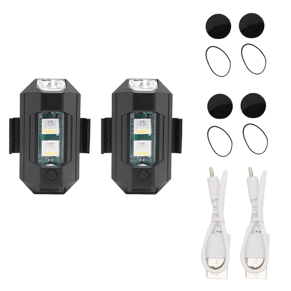 (2pcs Universal 7 Colors Strobe Light Motorcycle RC Drone Bike Aircraft