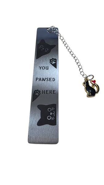 Cat Paw Bookmark With You Pawsed Here Design