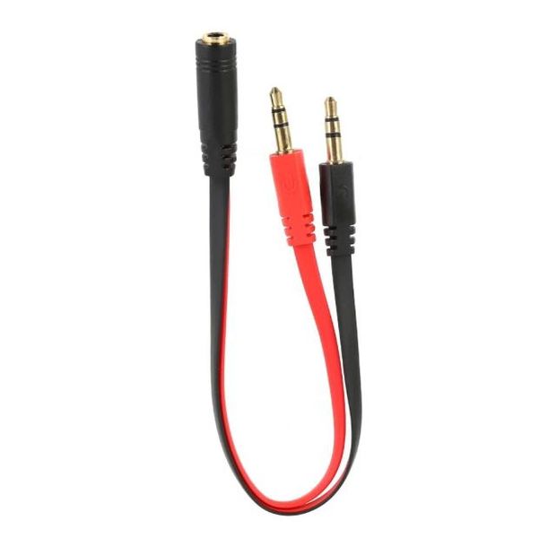 3.5mm Female To 2 Male Cable Stereo Mic Audio Adapter Splitter Cable Jack