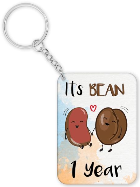 1st Anniversary It's Bean 1 Year Gift Keyring
