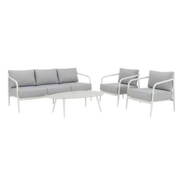 Naterial Orna Aluminium &amp; Rope 4 Piece Patio Set White