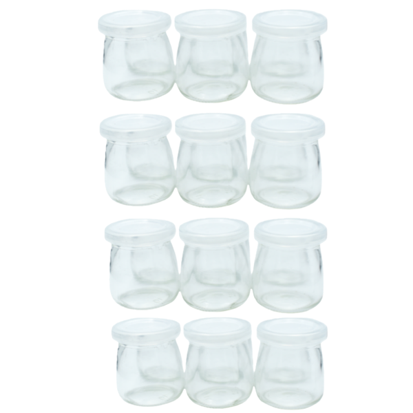 12 Pack 120ml Glass Jars with Lids - Ideal for Jam, Yogurt, Honey &amp; Pudding