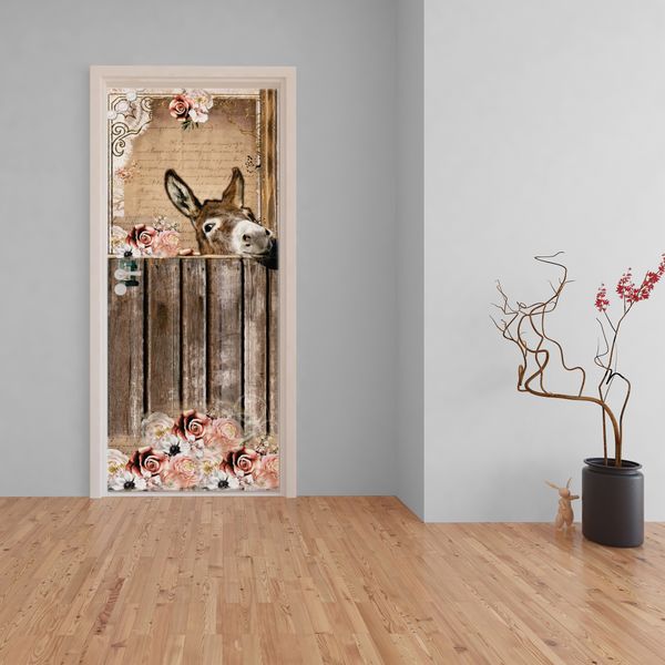 Decoupage Tear Resistant Transfers - Floral Donkey Door
