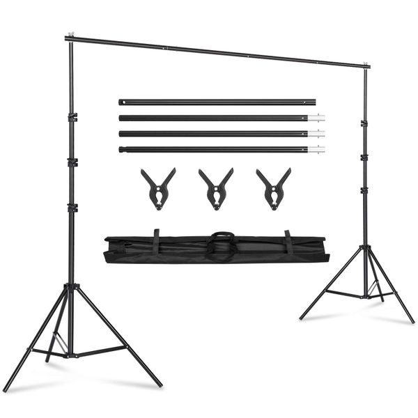 Backdrop Support Stand 6.4x10FT Photo Backdrop Stand Adjustable Photography