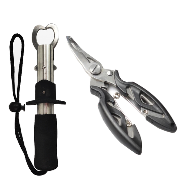 Multi Function Fish Plier Hook Remover T-Handle Fishing Lip Gripper